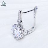  E135 Bông tai khoen đá tròn 