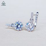  E135 Bông tai khoen đá tròn 