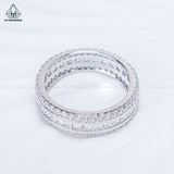  RX649 Nhẫn nữ phối Princess + tấm tròn 