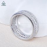  RX649 Nhẫn nữ phối Princess + tấm tròn 