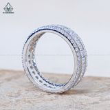  RX649 Nhẫn nữ phối Princess + tấm tròn 