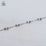  B093 Lắc tay V.A.N trắng 5 hoa móc máy 