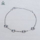  B093 Lắc tay V.A.N trắng 5 hoa móc máy 