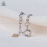  B093 Lắc tay V.A.N trắng 5 hoa móc máy 