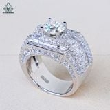  RMX198 7.5mm Nhẫn nam baguette vuông viền tấm 