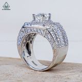  RMX198 7.5mm Nhẫn nam baguette vuông viền tấm 