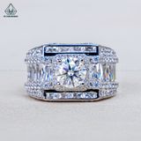  RMX198 7.5mm Nhẫn nam baguette vuông viền tấm 