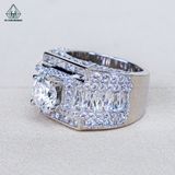  RMX198 7.5mm Nhẫn nam baguette vuông viền tấm 