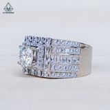  RMX201 7.5mm Nhẫn nam 5 hàng tấm +baguette 