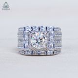  RMX201 7.5mm Nhẫn nam 5 hàng tấm +baguette 
