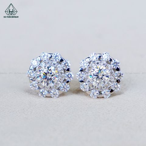 EX692 FULL MOIS 4mm Bông tai hoa đá