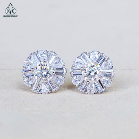 EX695 4.5mm Bông tai phối baguette