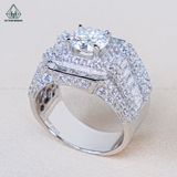  RMX204 7.5mm Nhẫn nam baguette vuông viền tấm 