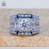  RMX204 7.5mm Nhẫn nam baguette vuông viền tấm 