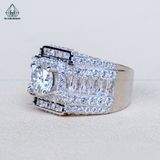  RMX204 7.5mm Nhẫn nam baguette vuông viền tấm 