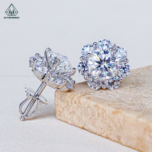  EX582 7mm Bông tai hoa 7 cánh tròn 