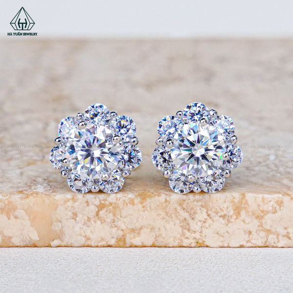  EX582 7mm Bông tai hoa 7 cánh tròn 