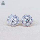  EX583 5mm Bông tai viền tấm hoa 10 cánh 