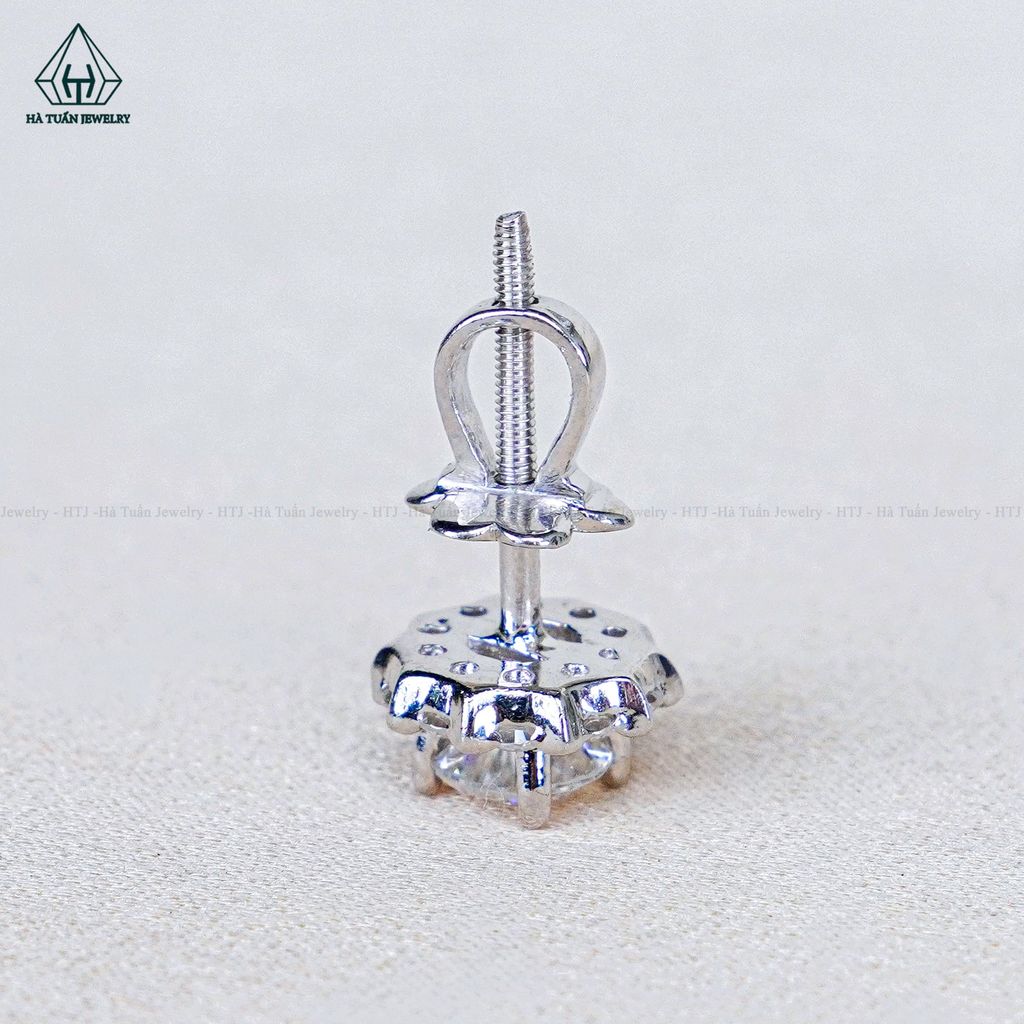 EX583 5mm Bông tai viền tấm hoa 10 cánh