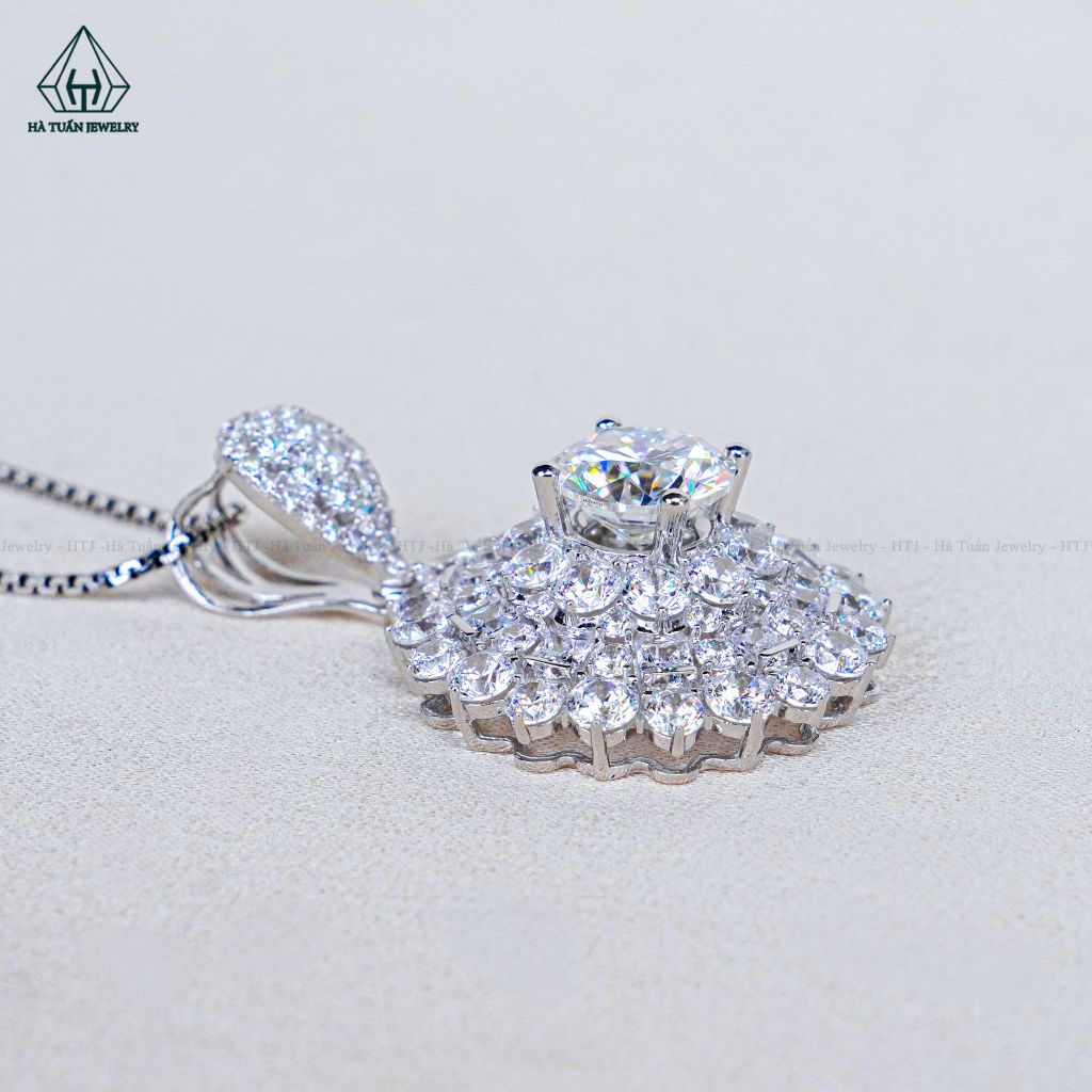 PX335 8.1mm Mặt dây chuyền tròn hoa đá nhọn