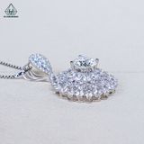  PX335 8.1mm Mặt dây chuyền tròn hoa đá nhọn 