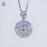  PX340 8.1mm Mặt dây chuyền tròn hoa đá nhọn 