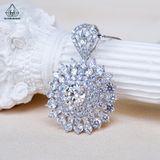  PX340 8.1mm Mặt dây chuyền tròn hoa đá nhọn 