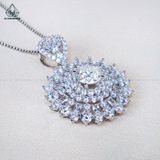  PX340 8.1mm Mặt dây chuyền tròn hoa đá nhọn 