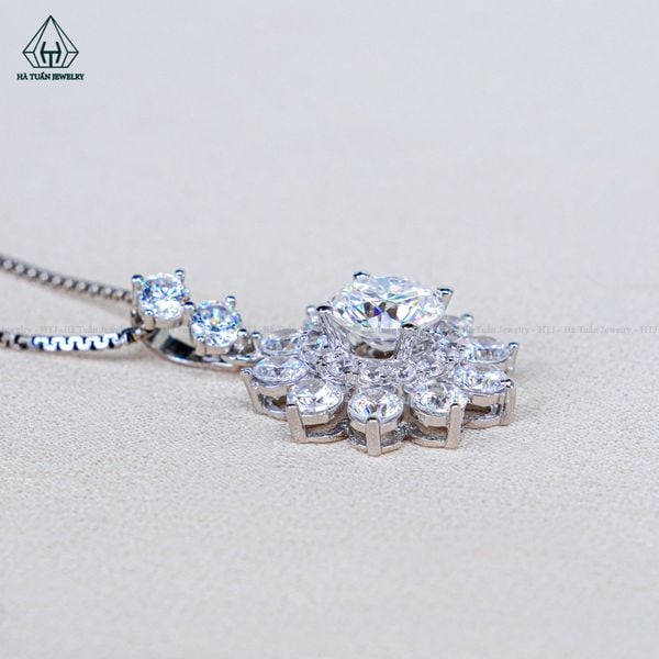  PX341 7.2mm Mặt dây hoa đá nhọn 10 cánh 
