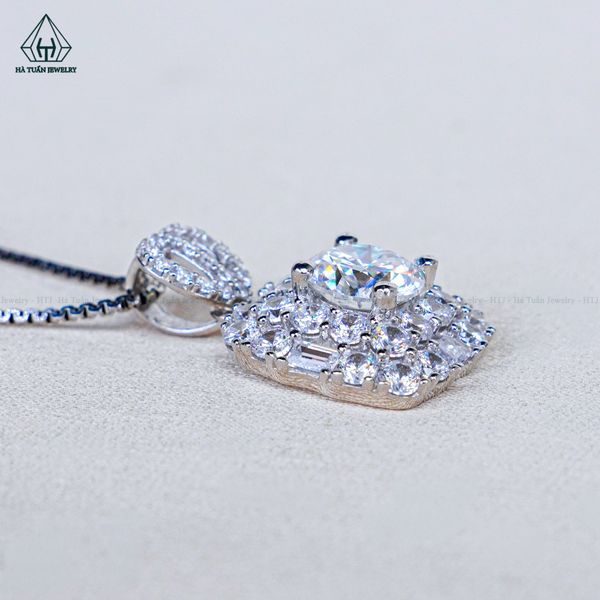  PX346 7.5mm Mặt dây chuyền vuông đá baguette 