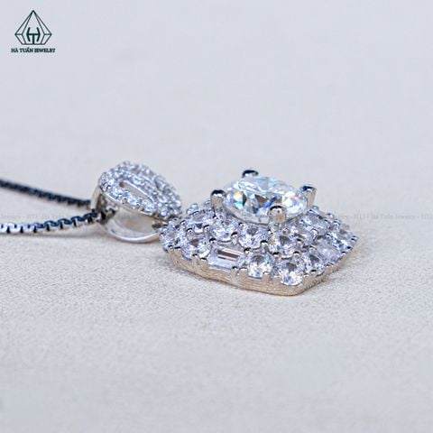PX346 7.5mm Mặt dây chuyền vuông đá baguette