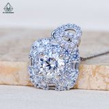  PX346 7.5mm Mặt dây chuyền vuông đá baguette 