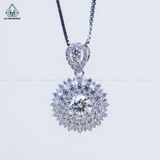  PX354 6.5mm Mặt dây hoa viền baguette 