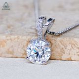  PX361 8mm Mặt dây 1 viên đá 4 chấu khoen chéo 