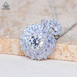  PX354 6.5mm Mặt dây hoa viền baguette 