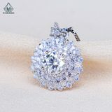  PX354 6.5mm Mặt dây hoa viền baguette 