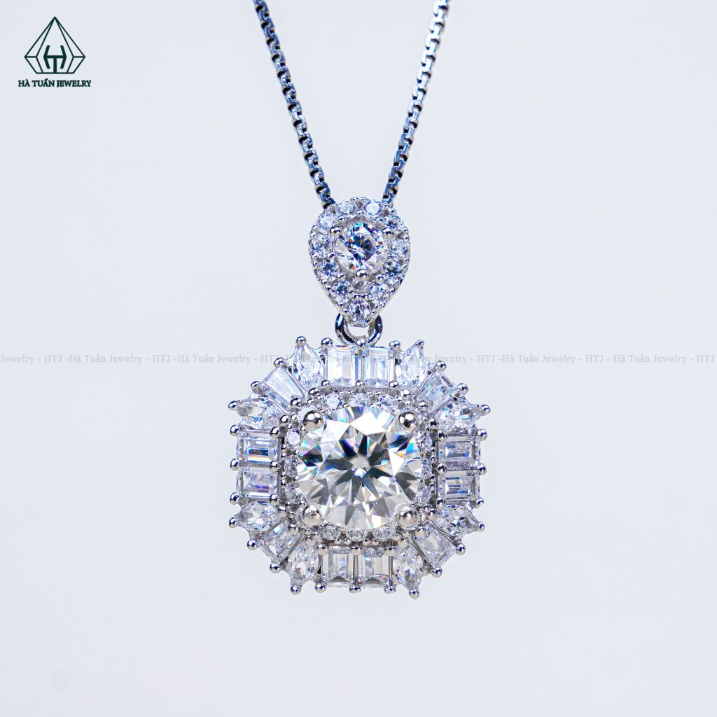 PX356 8.1mm Mặt dây chuyền vuông đá baguette