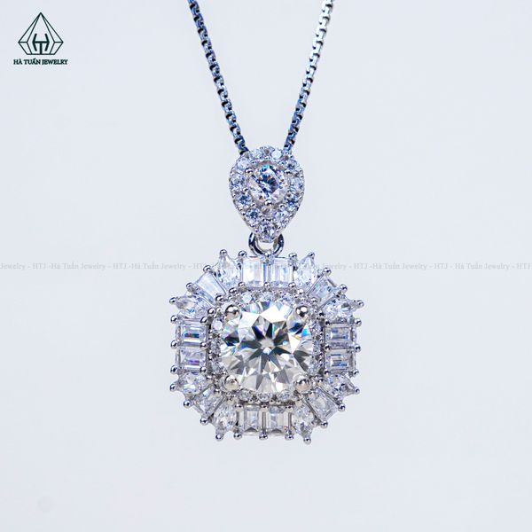  PX356 8.1mm Mặt dây chuyền vuông đá baguette 