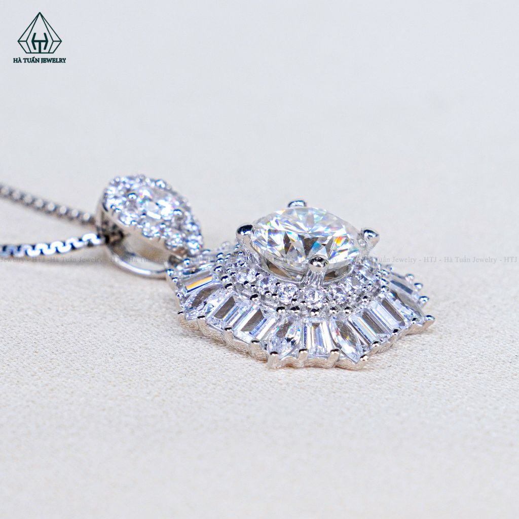 PX356 8.1mm Mặt dây chuyền vuông đá baguette