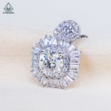  PX356 8.1mm Mặt dây chuyền vuông đá baguette 