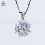  PX359 5.4mm Mặt dây chuyền viền đá phối baguette X 