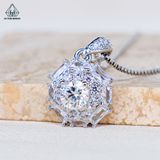  PX359 5.4mm Mặt dây chuyền viền đá phối baguette X 