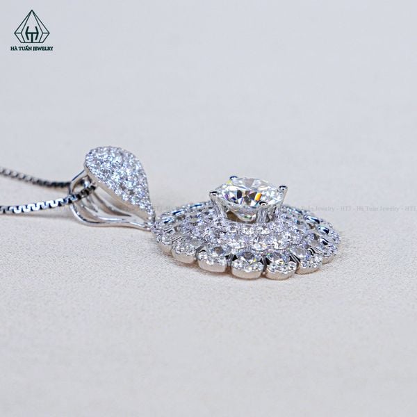  PX360 8.1mm Mặt dây chuyền hoa đá tròn 