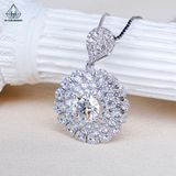  PX360 8.1mm Mặt dây chuyền hoa đá tròn 