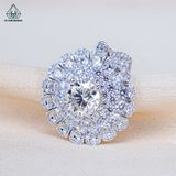  PX360 8.1mm Mặt dây chuyền hoa đá tròn 