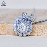  PX364  5mm Mặt dây chuyền hoa đá cánh chéo 