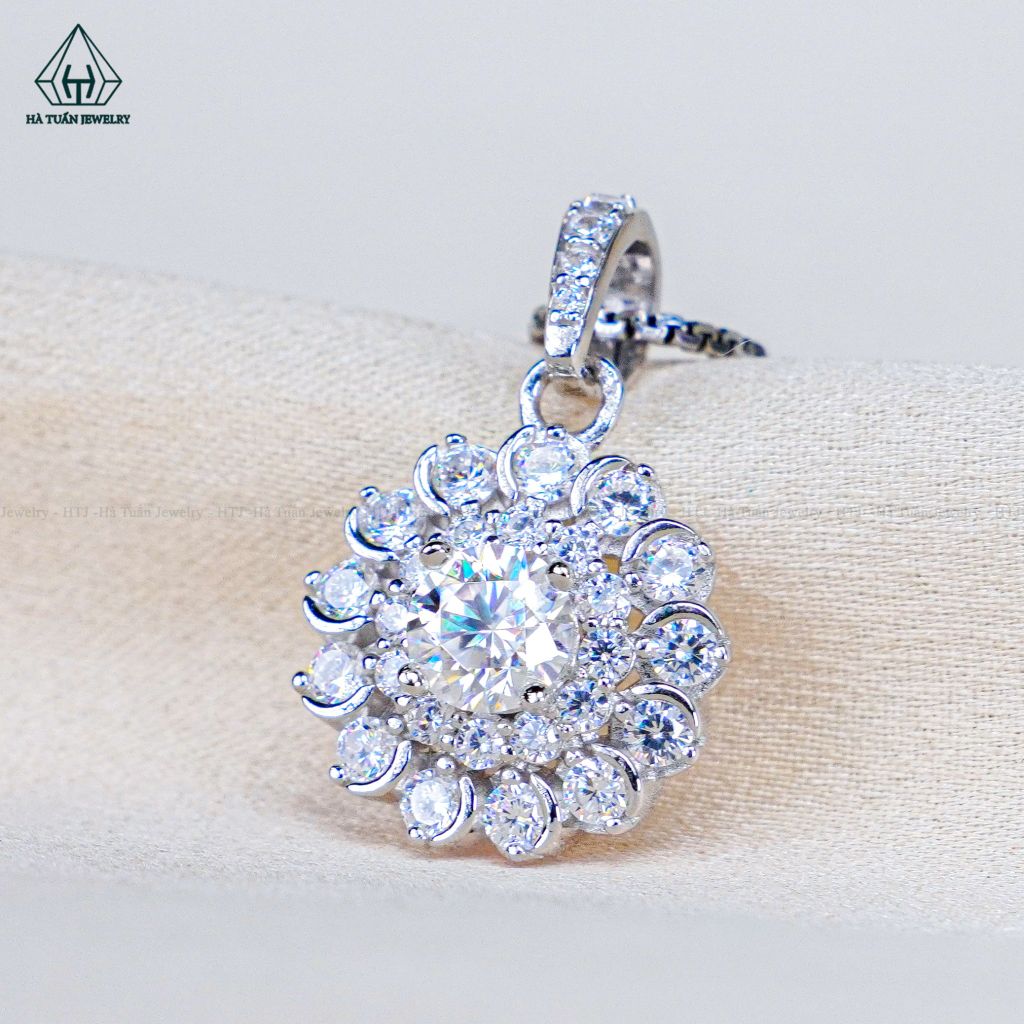 PX364  5mm Mặt dây chuyền hoa đá cánh chéo