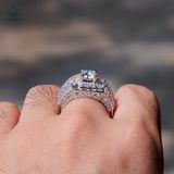  RMX198 7.5mm Nhẫn nam baguette vuông viền tấm 