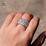  RMX198 7.5mm Nhẫn nam baguette vuông viền tấm 