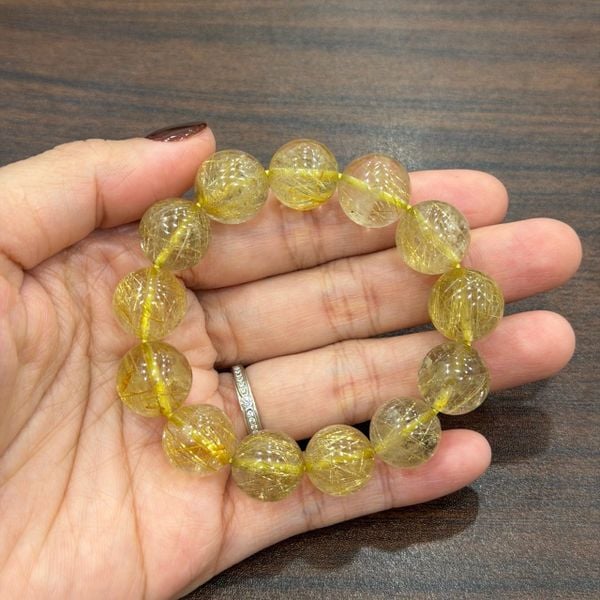  S011 VÒNG ĐÁ THẠCH ANH TÓC VÀNG 